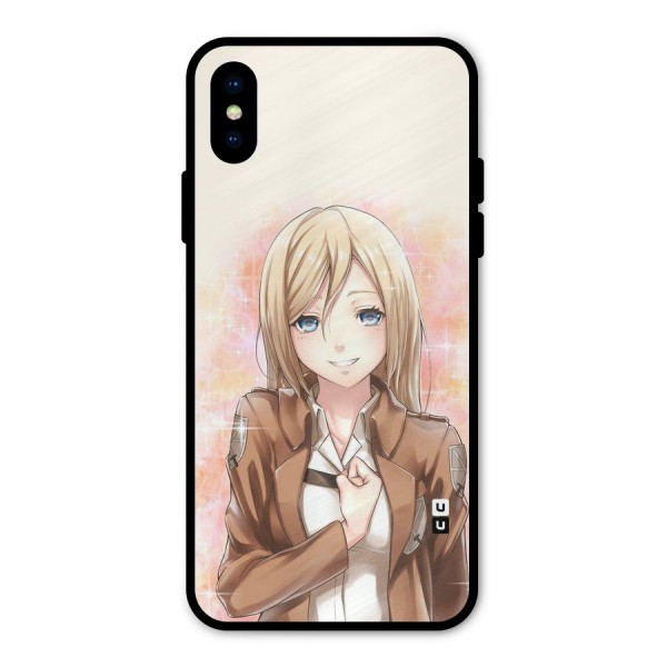 Cute Girl Art Metal Back Case for iPhone X