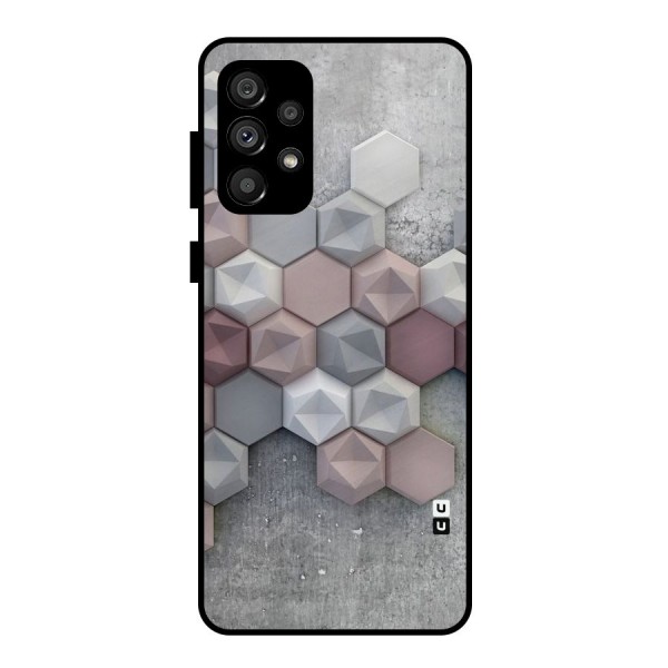 Cute Hexagonal Pattern Metal Back Case for Galaxy A73 5G