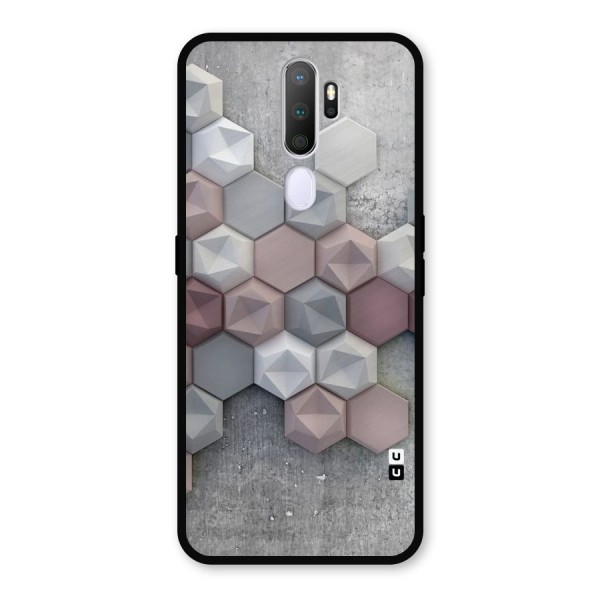 Cute Hexagonal Pattern Metal Back Case for Oppo A9 (2020)