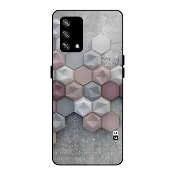 Cute Hexagonal Pattern Metal Back Case for Oppo F19