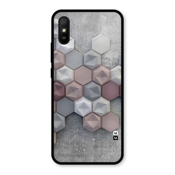 Cute Hexagonal Pattern Metal Back Case for Redmi 9i