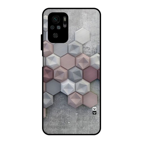 Cute Hexagonal Pattern Metal Back Case for Redmi Note 10