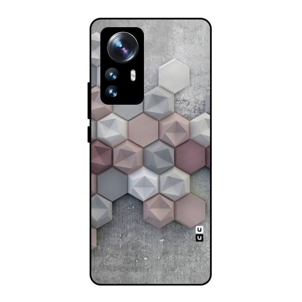 Cute Hexagonal Pattern Metal Back Case for Xiaomi 12 Pro