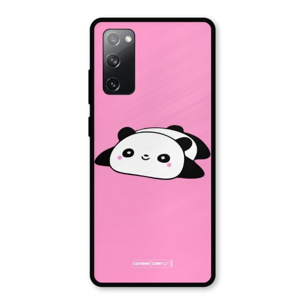 Cute Lazy Panda Metal Back Case for Galaxy S20 FE