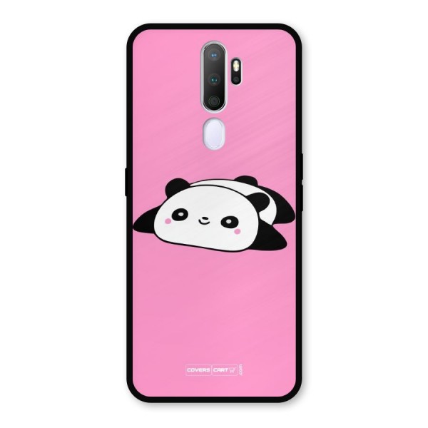 Cute Lazy Panda Metal Back Case for Oppo A9 (2020)