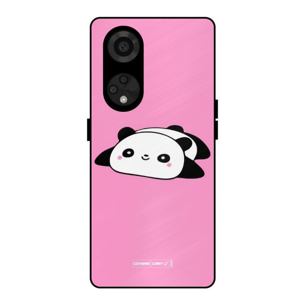 Cute Lazy Panda Metal Back Case for Reno8 T 5G