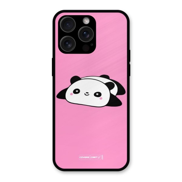 Cute Lazy Panda Metal Back Case for iPhone 15 Pro Max