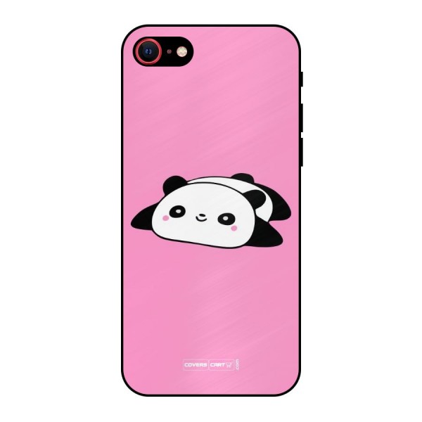 Cute Lazy Panda Metal Back Case for iPhone 8