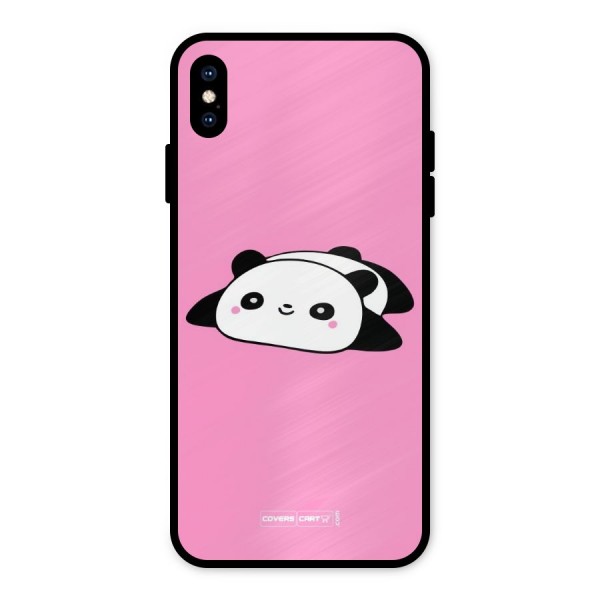 Cute Lazy Panda Metal Back Case for iPhone XS Max