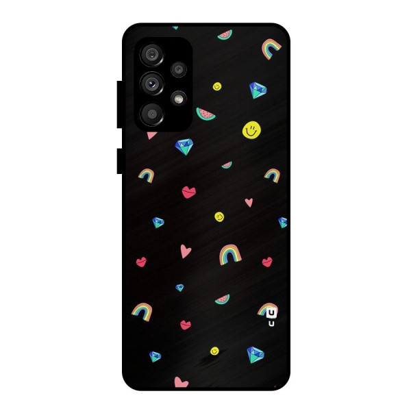 Cute Multicolor Shapes Metal Back Case for Galaxy A73 5G