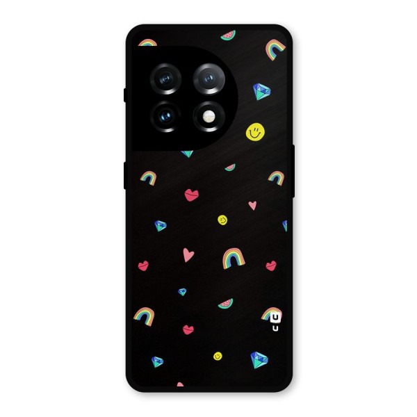 Cute Multicolor Shapes Metal Back Case for OnePlus 11