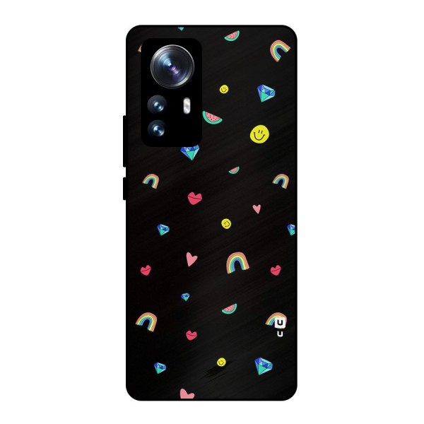 Cute Multicolor Shapes Metal Back Case for Xiaomi 12 Pro