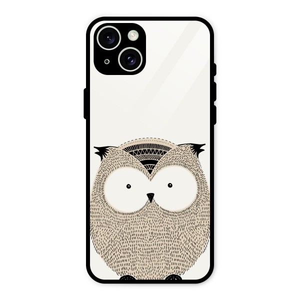 Cute Owl Glass Back Case for iPhone 15 Plus