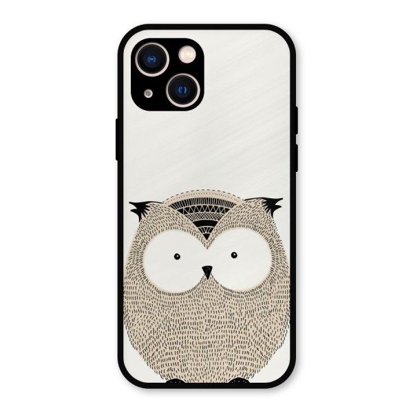 Cute Owl Metal Back Case for iPhone 13