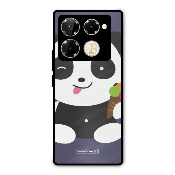 Cute Panda Blue Metal Back Case for Infinix Note 40 Pro
