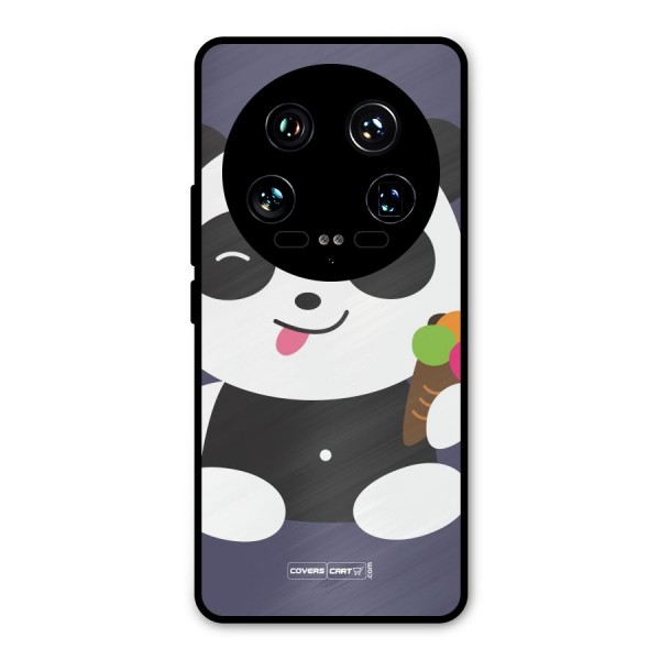 Cute Panda Blue Metal Back Case for Xiaomi 14 Ultra