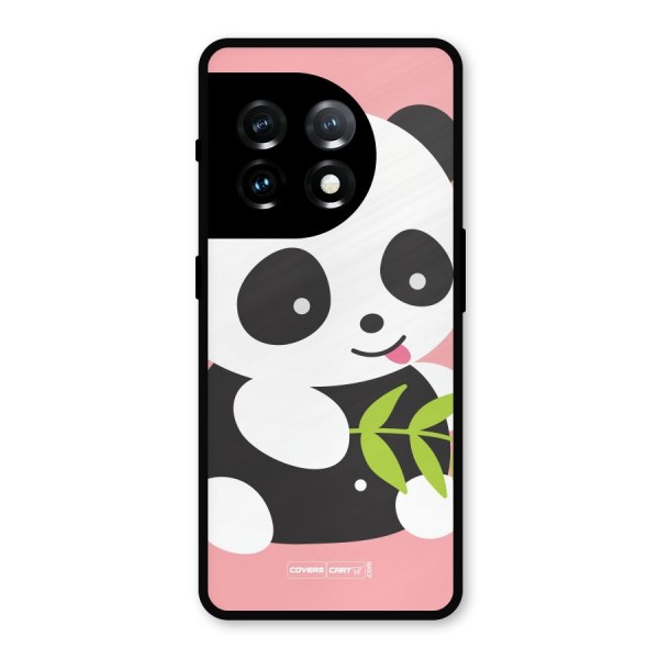 Cute Panda Pink Metal Back Case for OnePlus 11