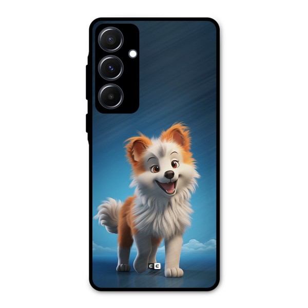 Cute Puppy Walking Metal Back Case for Galaxy A55