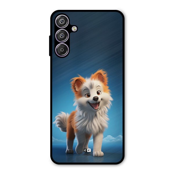 Cute Puppy Walking Metal Back Case for Galaxy F15