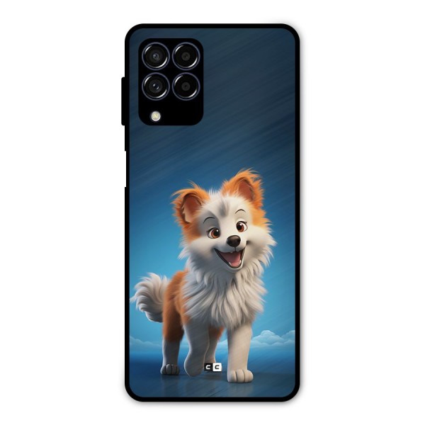 Cute Puppy Walking Metal Back Case for Galaxy M53 5G