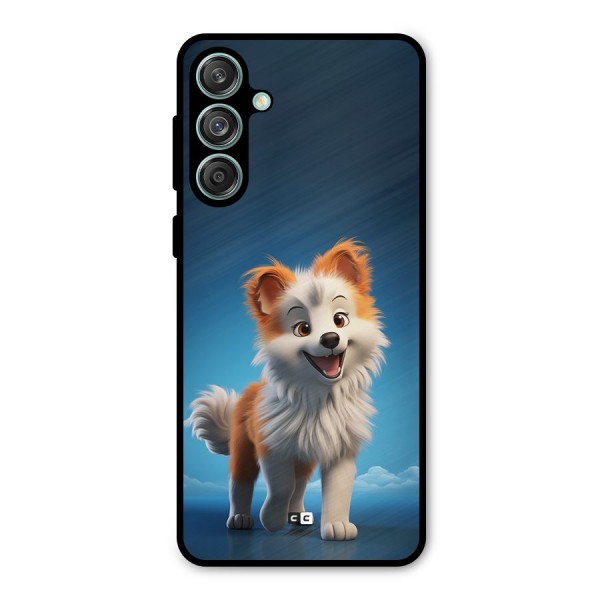 Cute Puppy Walking Metal Back Case for Galaxy M55 5G