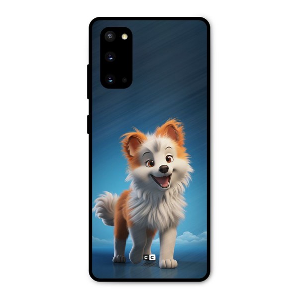 Cute Puppy Walking Metal Back Case for Galaxy S20