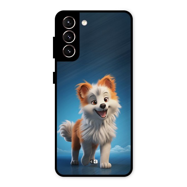 Cute Puppy Walking Metal Back Case for Galaxy S21 5G