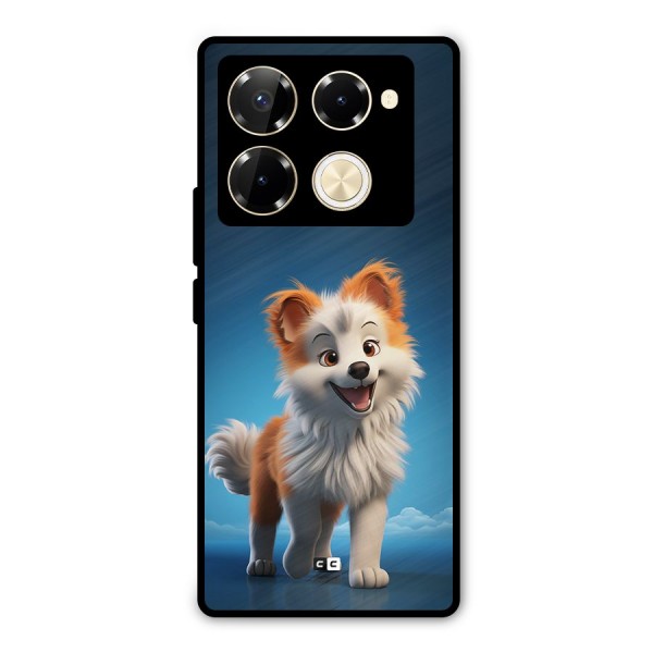 Cute Puppy Walking Metal Back Case for Infinix Note 40 Pro