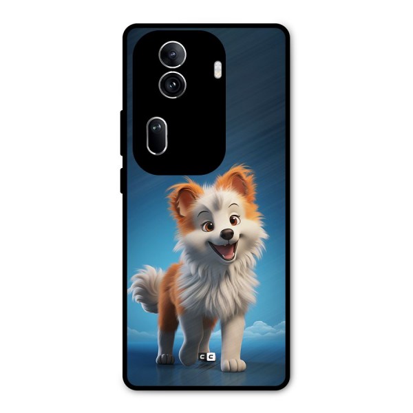 Cute Puppy Walking Metal Back Case for Oppo Reno11 Pro 5G