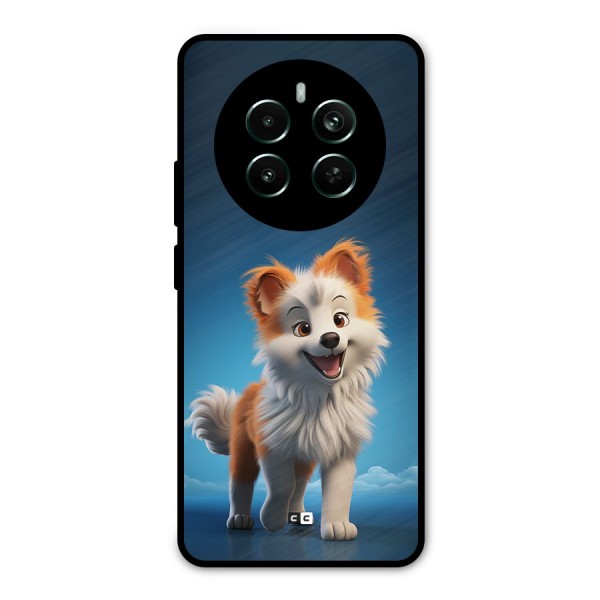 Cute Puppy Walking Metal Back Case for Realme 12 Plus
