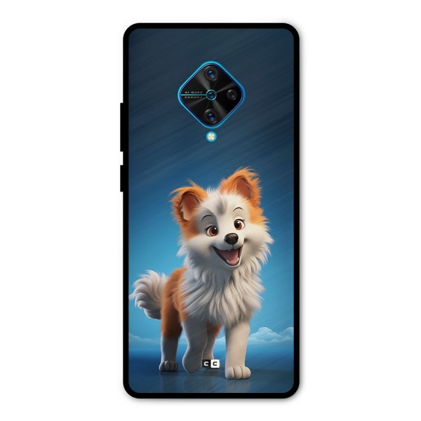 Cute Puppy Walking Metal Back Case for Vivo S1 Pro