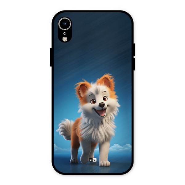 Cute Puppy Walking Metal Back Case for iPhone XR