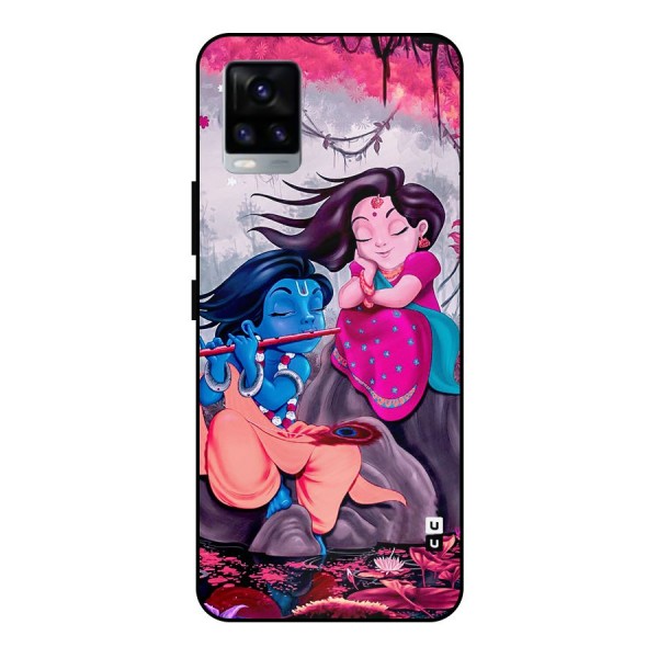 Cute Radha Krishna Metal Back Case for Vivo V20 2021