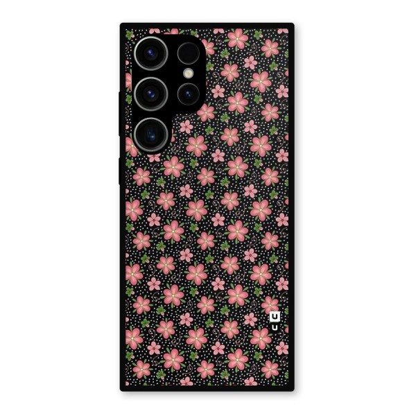 Cute Tiny Flowers Metal Back Case for Galaxy S23 Ultra