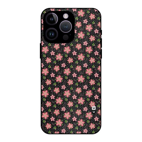 Cute Tiny Flowers Metal Back Case for iPhone 14 Pro Max