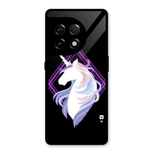 Cute Unicorn Illustration Glass Back Case for OnePlus 11R