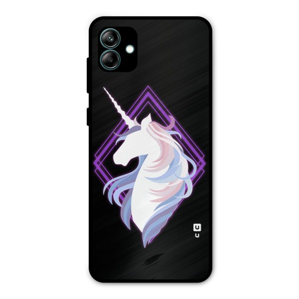 Cute Unicorn Illustration Metal Back Case for Galaxy A04