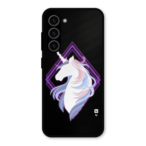 Cute Unicorn Illustration Metal Back Case for Galaxy S23