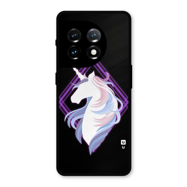Cute Unicorn Illustration Metal Back Case for OnePlus 11