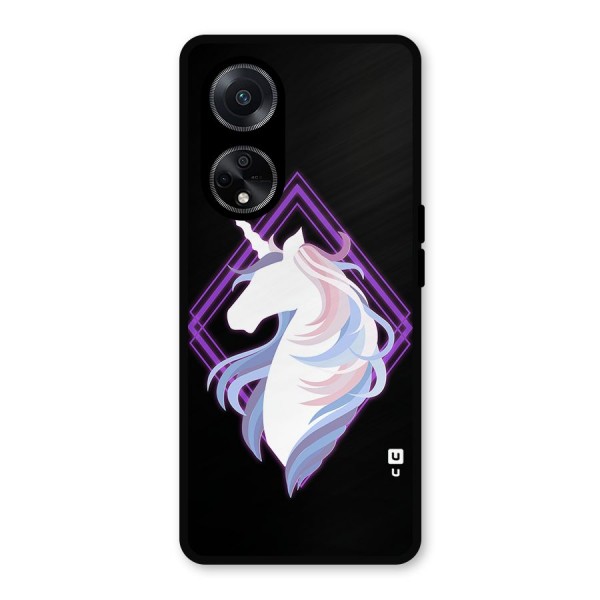 Cute Unicorn Illustration Metal Back Case for Oppo F23