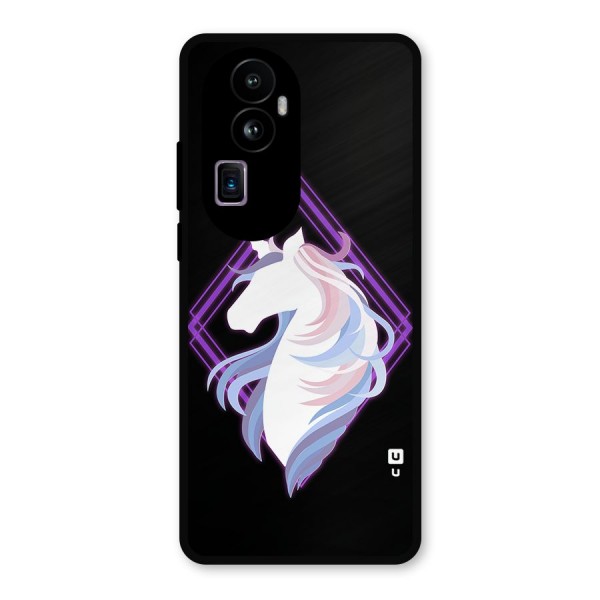 Cute Unicorn Illustration Metal Back Case for Oppo Reno10 Pro Plus