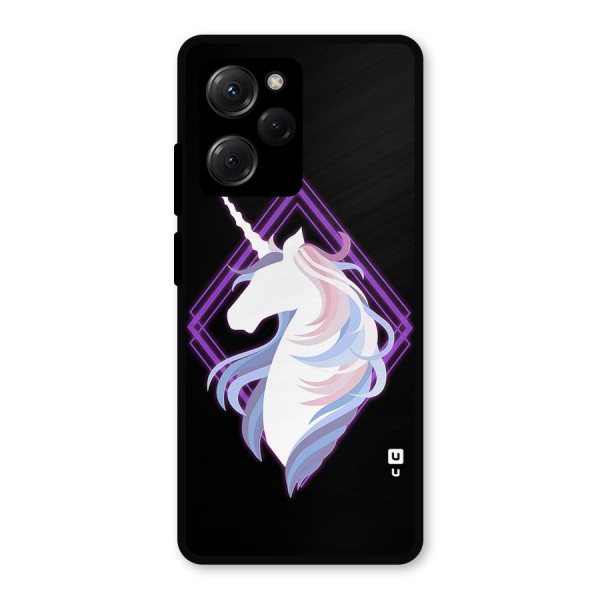 Cute Unicorn Illustration Metal Back Case for Poco X5 Pro