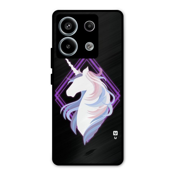 Cute Unicorn Illustration Metal Back Case for Redmi Note 13 Pro 5G