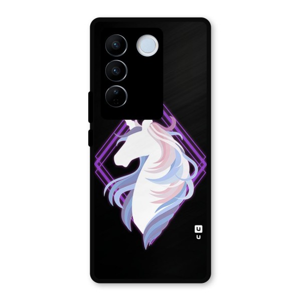 Cute Unicorn Illustration Metal Back Case for Vivo V27