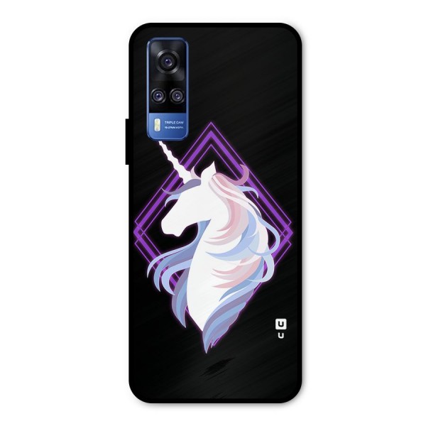 Cute Unicorn Illustration Metal Back Case for Vivo Y51A