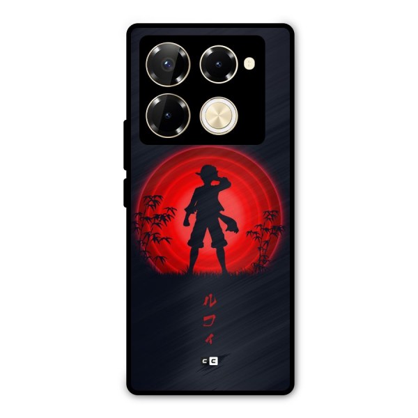 Dark Red Luffy Metal Back Case for Infinix Note 40 Pro
