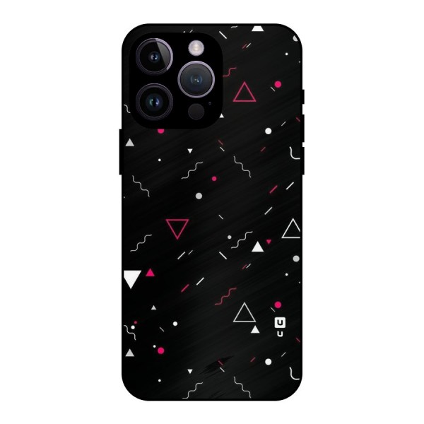 Dark Shapes Design Metal Back Case for iPhone 14 Pro Max