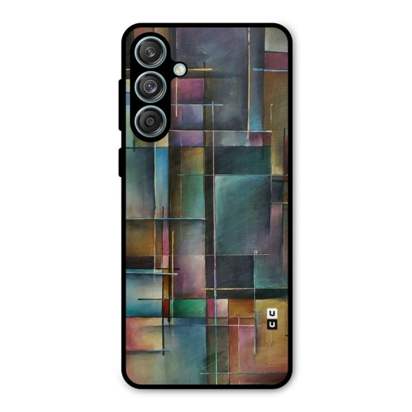 Dark Square Shapes Metal Back Case for Galaxy M55 5G
