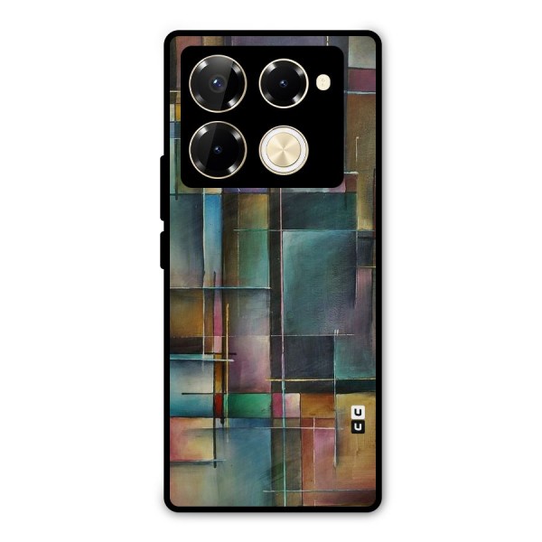 Dark Square Shapes Metal Back Case for Infinix Note 40 Pro