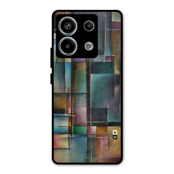 Dark Square Shapes Metal Back Case for Redmi Note 13 Pro 5G